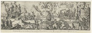 The World Divided into the Peaceful Republic and Chaos and Violence Caused by the Church of Rome (title on object) by Anonymous