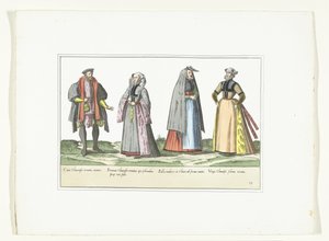 Three Women and a Man Dressed in German Fashion, ca. 1580