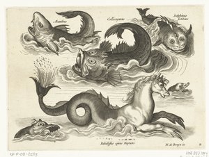 Fantastic Water Creatures, Including Seahorse by Anonymous