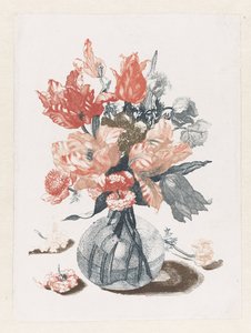 Five Prints of Flowers in Glass Vases