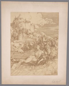 Photo Reproduction of the Engraving Abduction by the Sea Monster by Albrecht Dürer