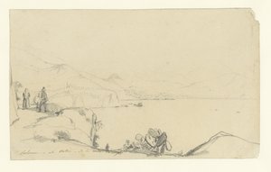 View of Salerno and Vietri, with a Road along the Lake in the Foreground by Anonymous