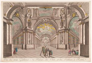 View of the Three Galleries of the Palace of Arts and Sciences in Rome by Anonymous
