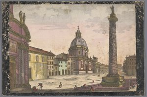 View of the Church of Santa Maria di Loreto and the Column of Trajan in Rome by Anonymous