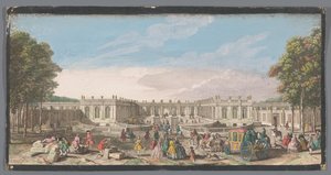 View of the Front of the Grand Trianon in the Garden of Versailles by Anonymous