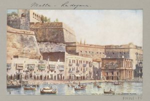View of the Coast of Malta with Pier and Customs House by Anonymous
