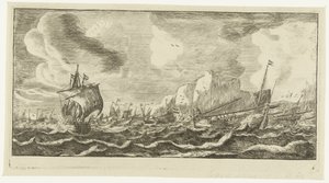 Herring Busses at Sea by Anonymous