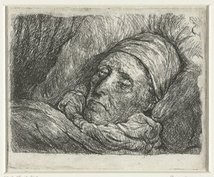 Head of an Old Man Lying in Bed by Anonymous