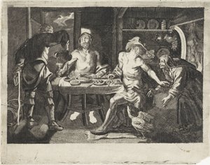 Jupiter and Mercury in the House of Philemon and Baucis by Anonymous