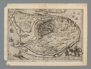 Map of the Island of Voorne and Plan of Brielle, 1572, Briel by Anonymous