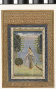 Kakubha Ragini: a Forlorn Lady Walking Amongst Peacocks by Anonymous