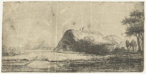 Canal with Farmhouse and a Boat by Anonymous