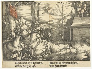Child Lying by Skull by Anonymous