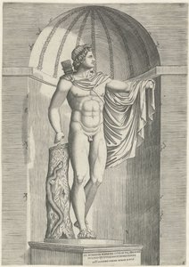 Classical Statue of Apollo Belvedere in Niche by Anonymous