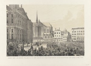Arrival of H.M. King William III at the Dam, During His Solemn Entry into the Capital of the Kingdom, May 12, 1849 by Anonymous