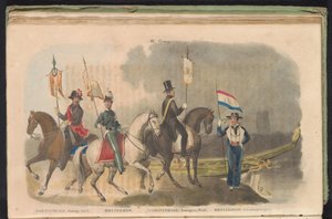 Costumes and Banners of the Honor Guards of The Hague and Rotterdam, 1840-1842 III. Group by Anonymous