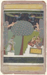 Krishna and Two Women in a Garden