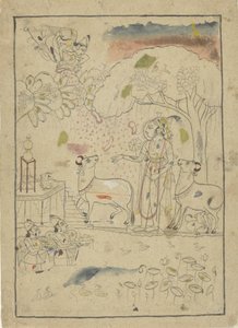 Krishna with Cows from Linga-Altar