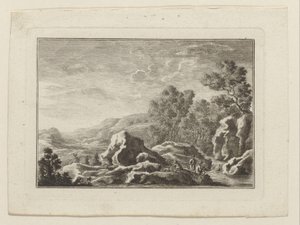 Landscape with Three Men by a Stream by Anonymous