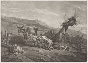 Landscape with a Shepherdess Milking a Goat