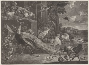 Landscape with Birds by Anonymous