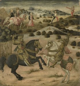Legend of a Knight (end panel of a cassone) by Anonymous