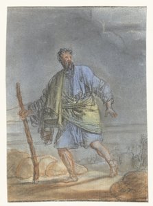 Walking Man with Stick by Anonymous