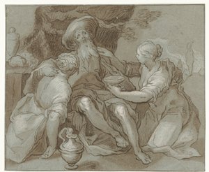 Lot and His Daughters by Anonymous