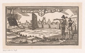 Man with a Crossbow Aiming at a Target on a Shooting Range by Anonymous