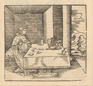 Man with Cards and Dice at a Table