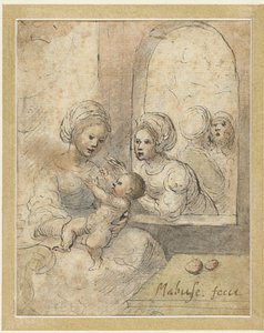 Mary with Child and Three Other Figures by Anonymous