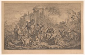 Market Scene with a Ballad Singer and a Peep Show