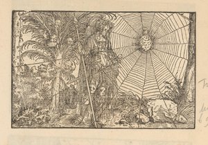 Minerva as Warrior by a Spider Web with Spider by Anonymous