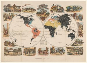 Mission World Map and Religious Scenes by Anonymous