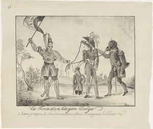 Rebellious Belgian Holds the Dutch in Chains, 1830