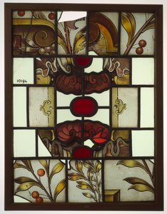 Panel with Colored Panes, Fragments of a Large Composition of Cartouches, Fruits, etc.