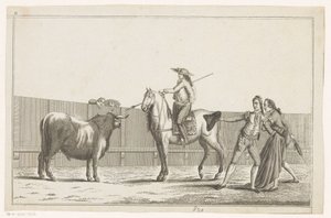 Picador Aiming His Lance at a Bull (Collection of the Main Maneuvers of a Bullfight) by Anonymous