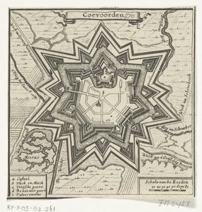 Map of Coevorden, 1672 by Anonymous