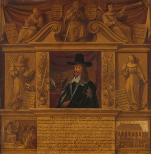 Portrait of Charles I, King of England, in a Frame with Allegorical Figures and Historical Representations by Anonymous