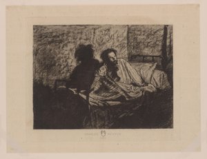 Portrait of Charles Meryon Sitting in Bed by Anonymous