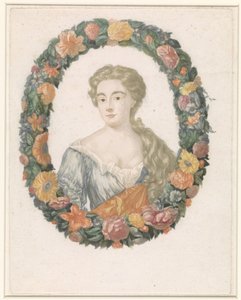 Portrait of a Woman with a Flower Crown by Anonymous