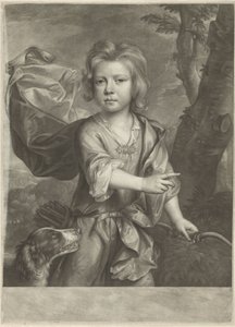 Portrait of a Pointing Boy with Bow and Quiver by Anonymous