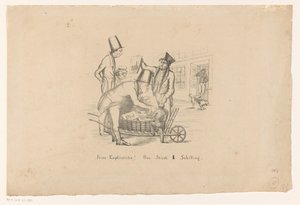 Print Seller Selling Prints from a Wheelbarrow by Anonymous