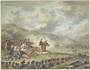 Prince of Orange Leading the Dutch Troops at Quatre-Bras, 1815 by Anonymous