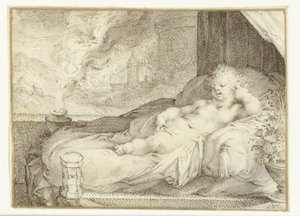 Putto Lying on a Bench