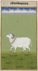 Ram with Golden Collar and Decorated Horn Tips (Zodiac Sign Aries)