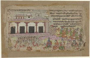 Rama and Sita with Monkey Army before Palace by Anonymous