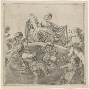 Justice Surrounded by Putti and Cherubs by Anonymous