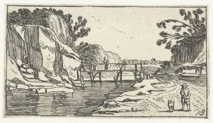 Rocky Landscape with Path Along River (Landscapes after Esaias van de Velde)