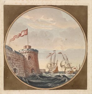 Ships Near a Bastion with Turkish Flag by Anonymous